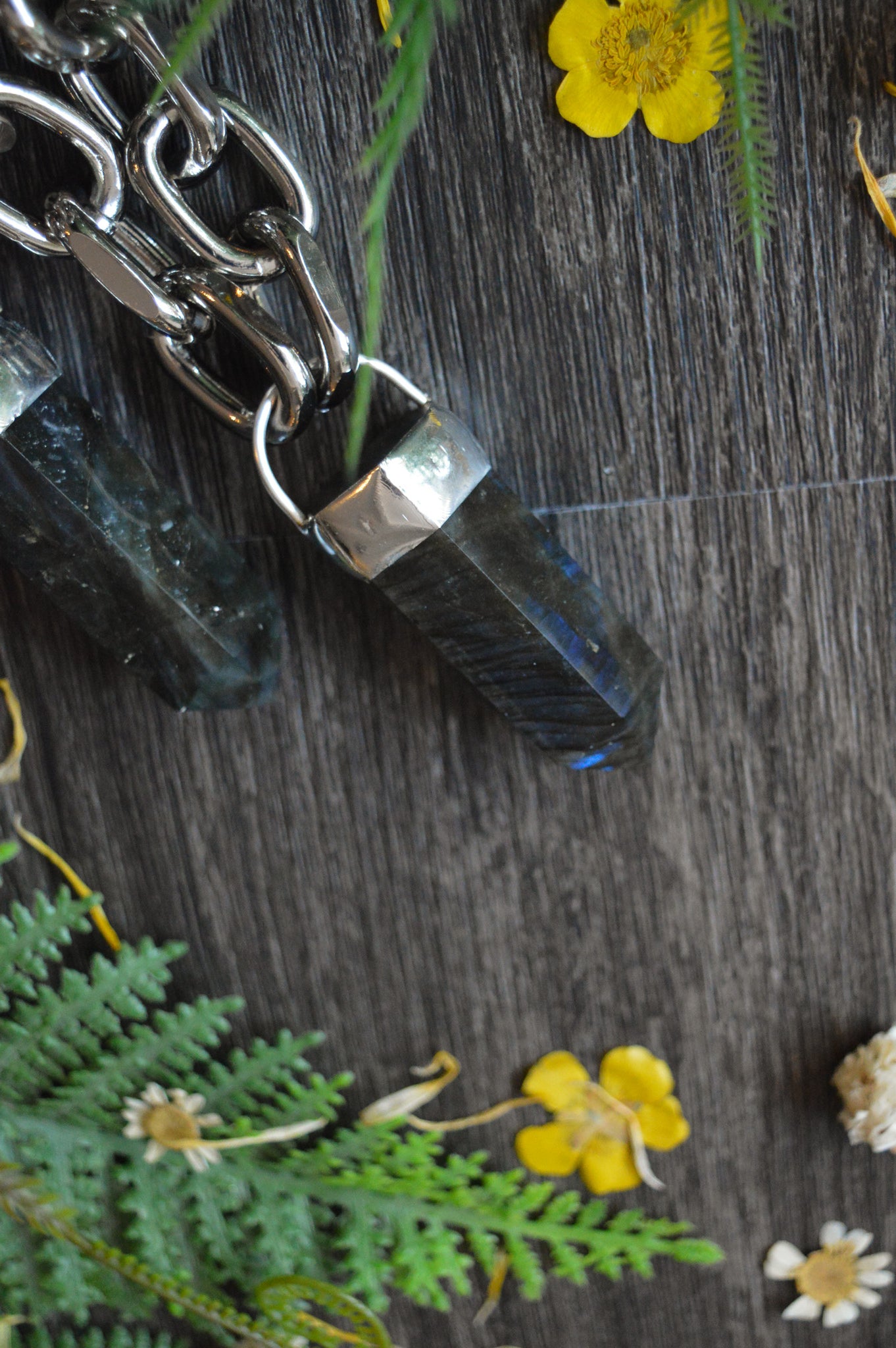 Labradorite Chunky Chain Necklace