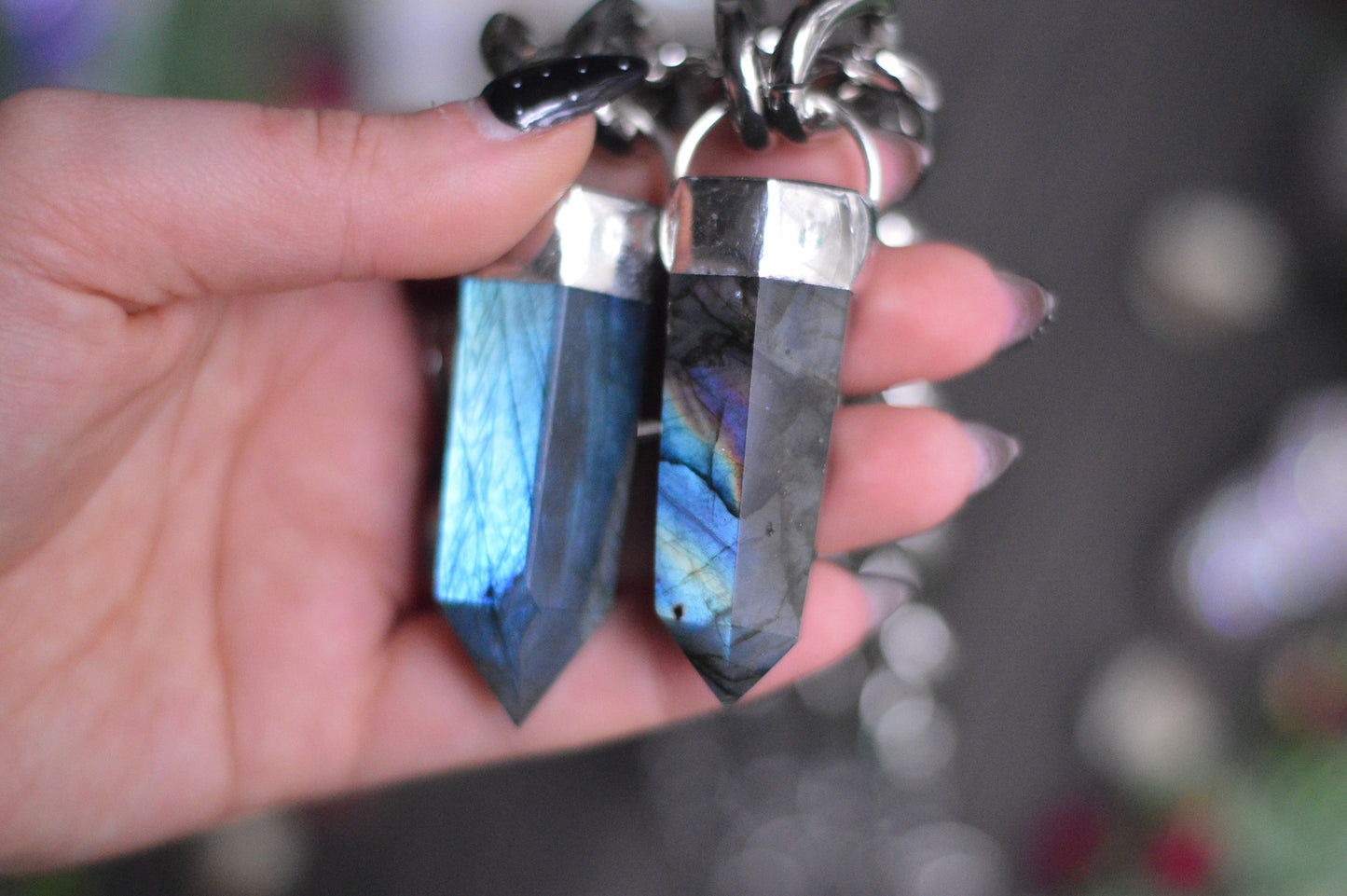 Labradorite Chunky Chain Necklace