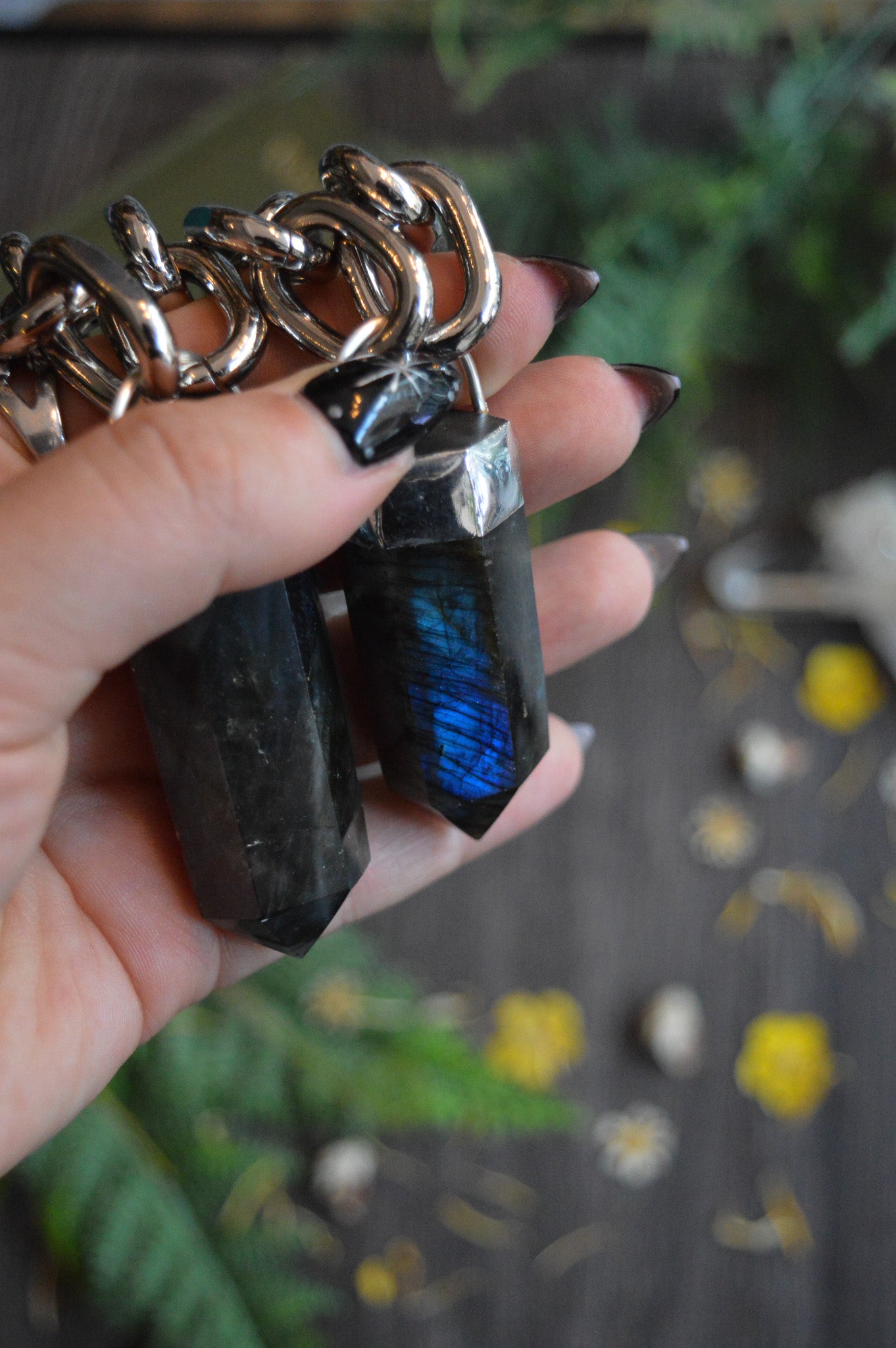 Labradorite Chunky Chain Necklace