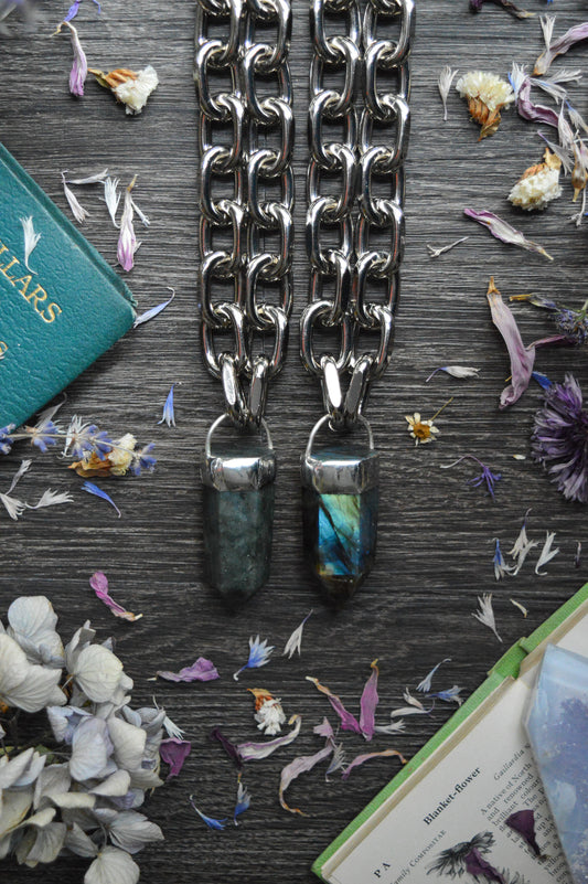 Labradorite Chunky Chain Necklace