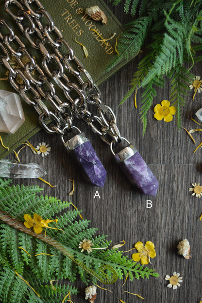 Lepidolite Chunky Chain Necklace