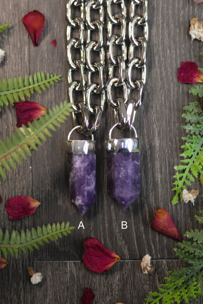 Lepidolite Chunky Chain Necklace