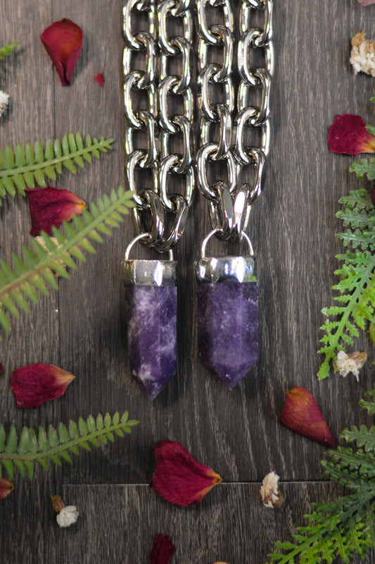 Lepidolite Chunky Chain Necklace