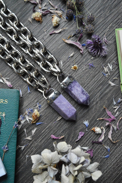 Lepidolite Chunky Chain Necklace