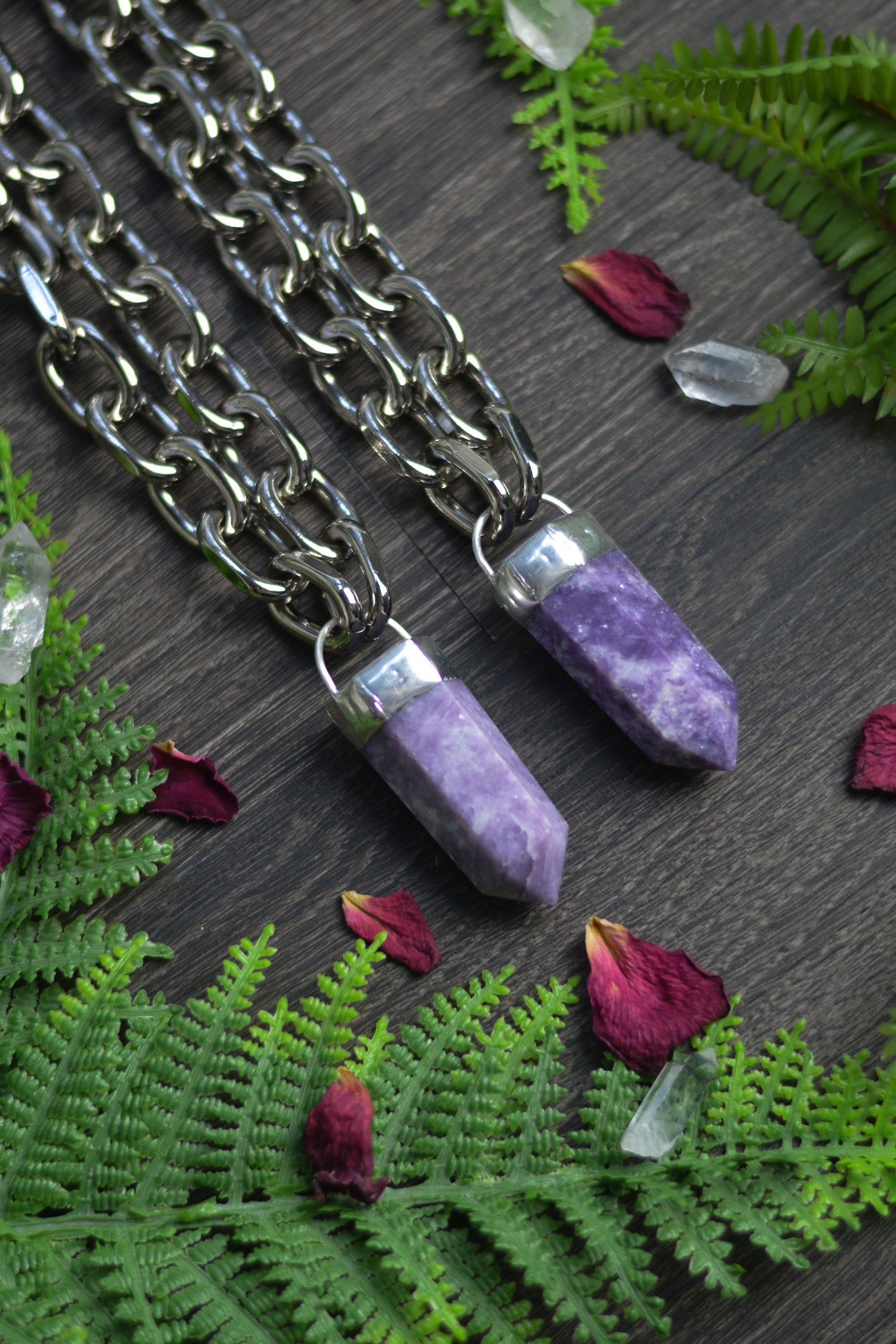 Lepidolite Chunky Chain Necklace