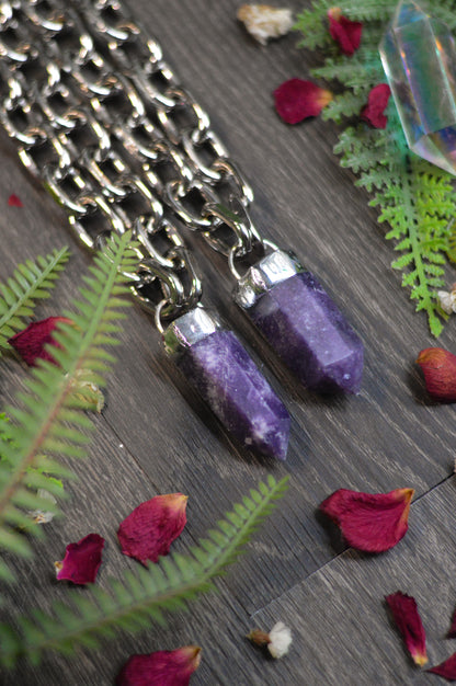 Lepidolite Chunky Chain Necklace