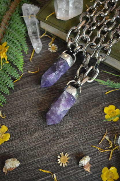 Lepidolite Chunky Chain Necklace