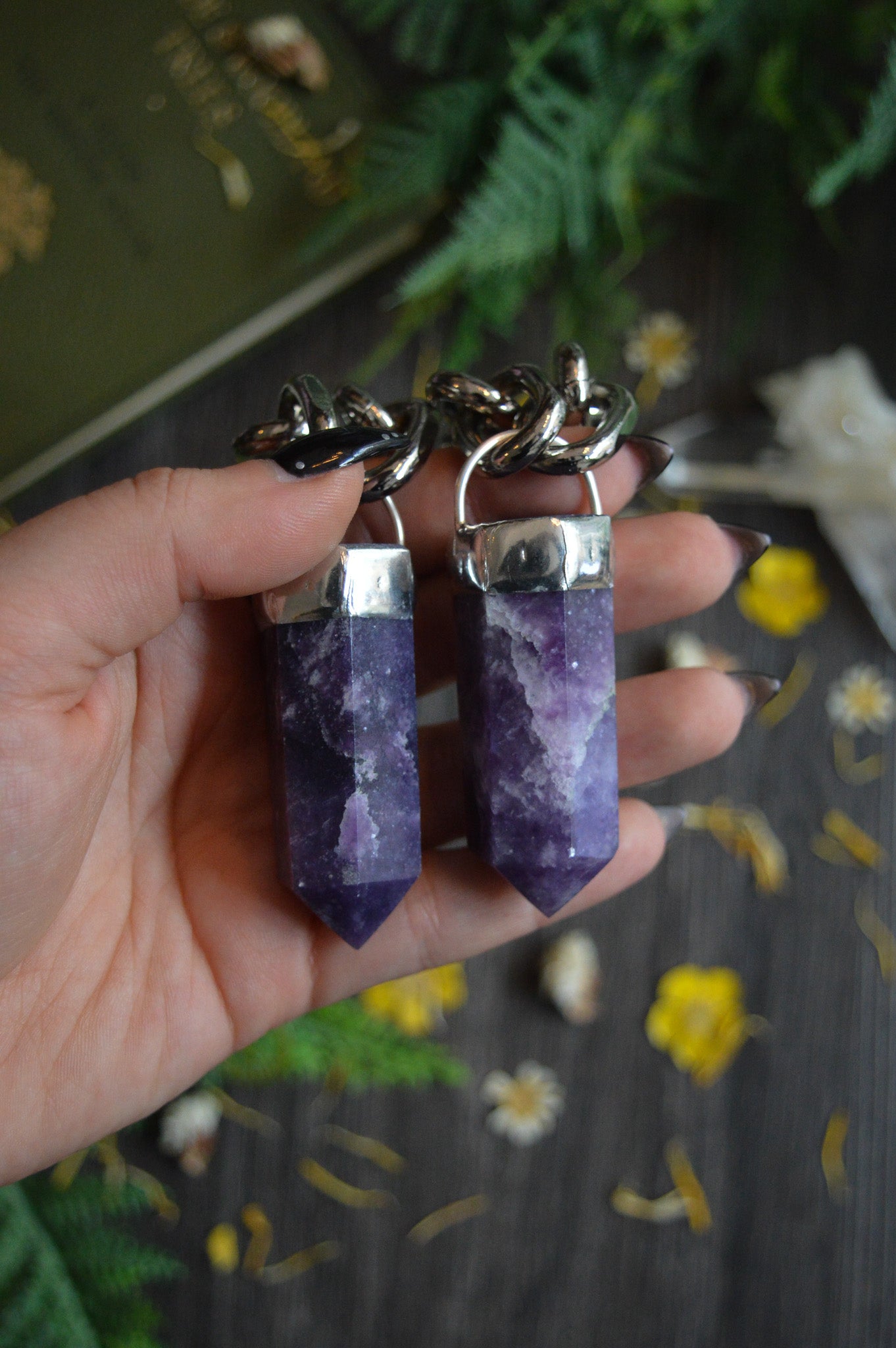 Lepidolite Chunky Chain Necklace