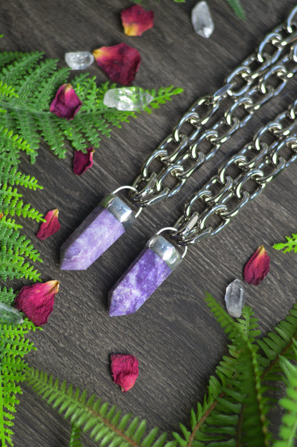 Lepidolite Chunky Chain Necklace