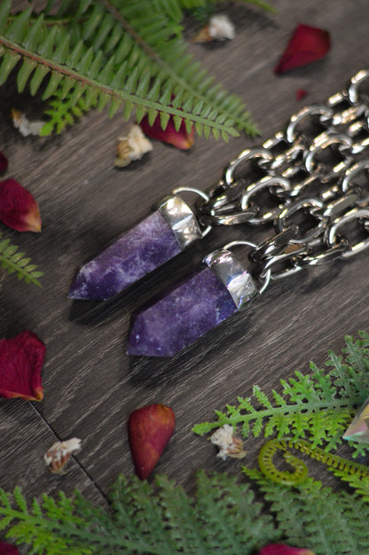 Lepidolite Chunky Chain Necklace