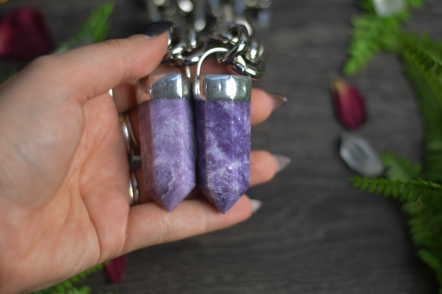 Lepidolite Chunky Chain Necklace