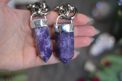 Lepidolite Chunky Chain Necklace