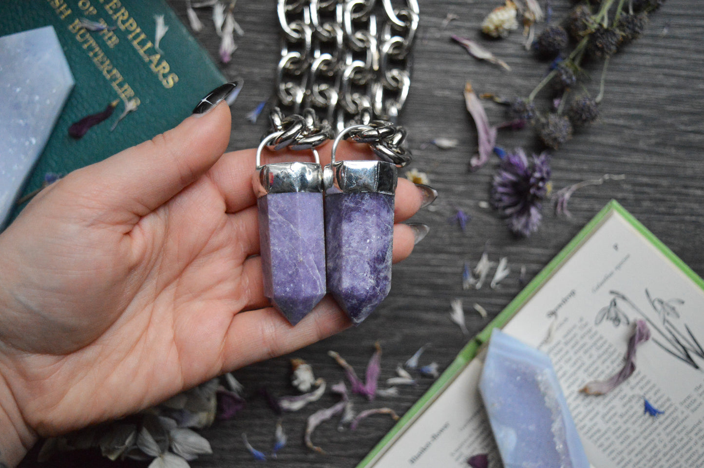 Lepidolite Chunky Chain Necklace