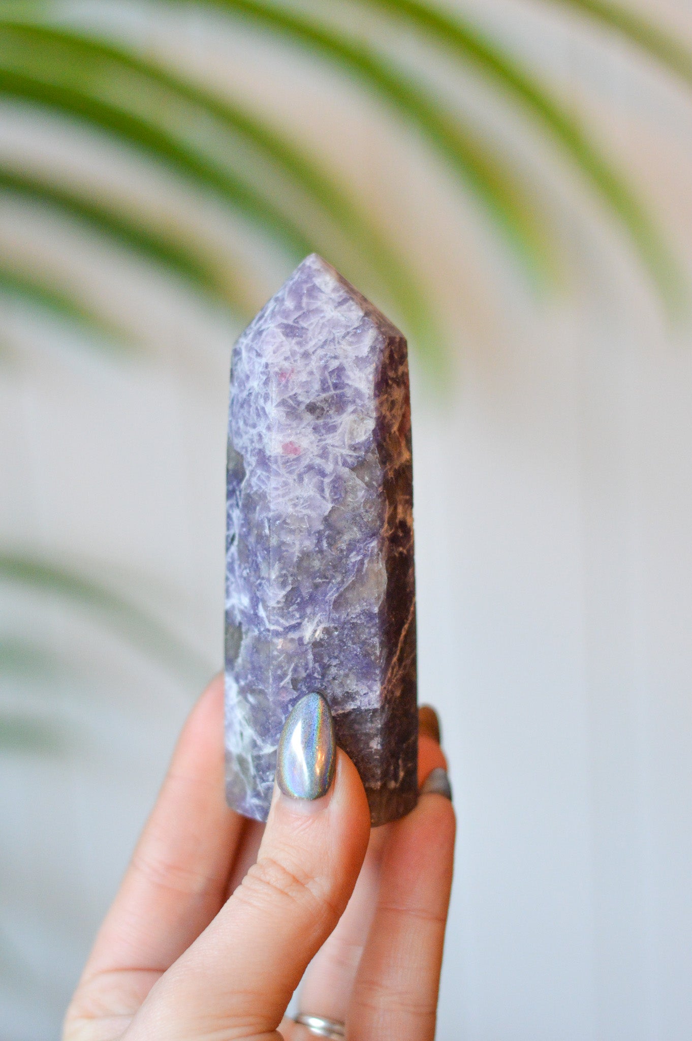 Lepidolite With Pink Tourmaline Tower