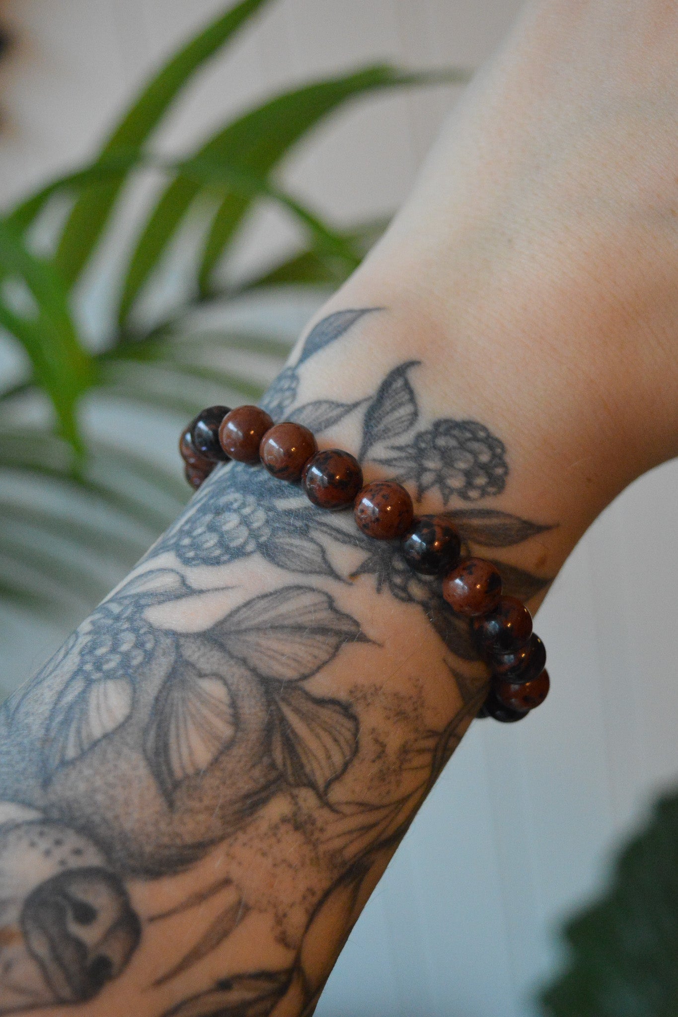 Mahogany Obsidian Bead Bracelet