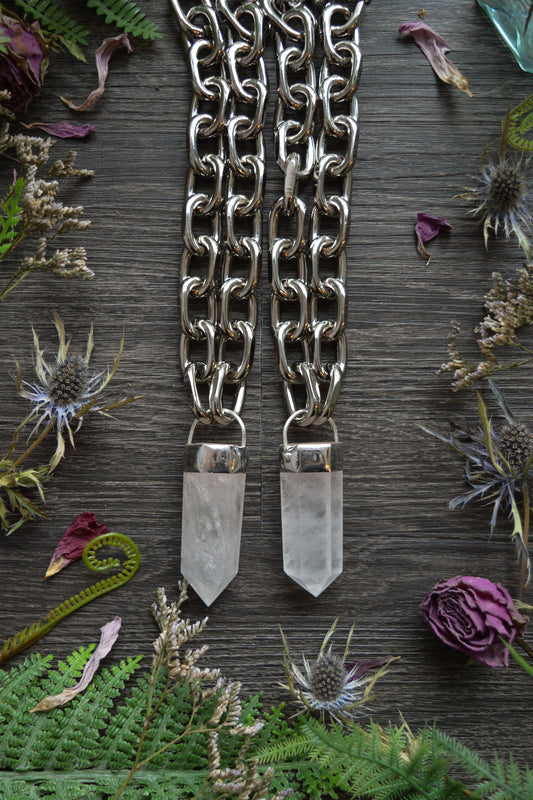 Milky Quartz Chunky Chain Necklace