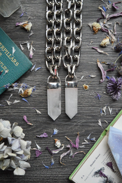 Milky Quartz Chunky Chain Necklace