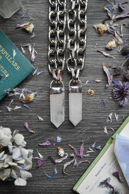 Milky Quartz Chunky Chain Necklace