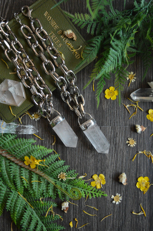 Milky Quartz Chunky Chain Necklace
