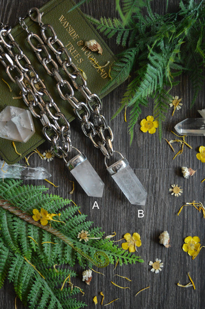 Milky Quartz Chunky Chain Necklace