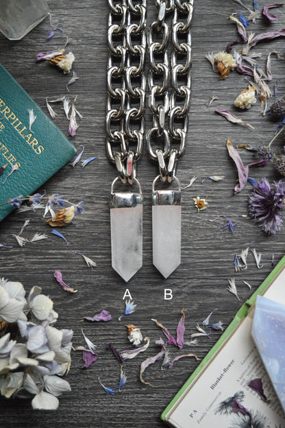 Milky Quartz Chunky Chain Necklace