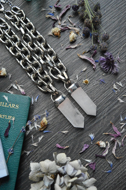 Milky Quartz Chunky Chain Necklace