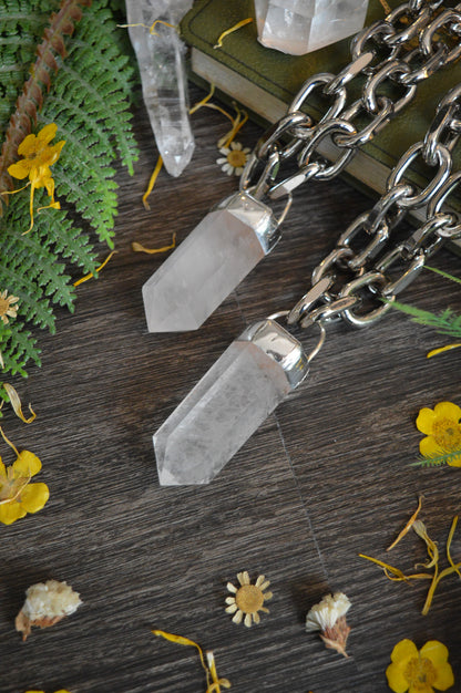 Milky Quartz Chunky Chain Necklace