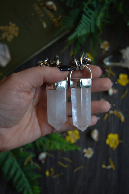 Milky Quartz Chunky Chain Necklace