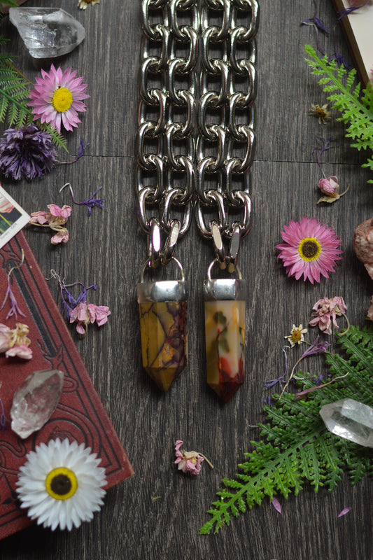 Mookaite Jasper Chunky Chain Necklace
