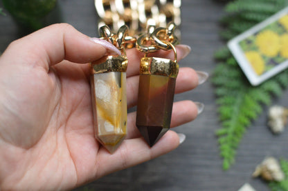Mookaite Jasper Gold Tone Chunky Chain Necklace