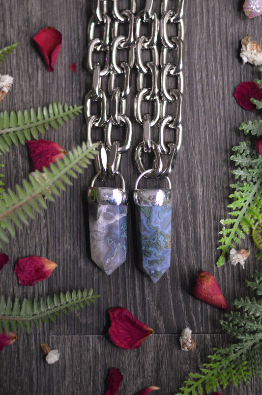 Moss Agate Chunky Chain Necklace