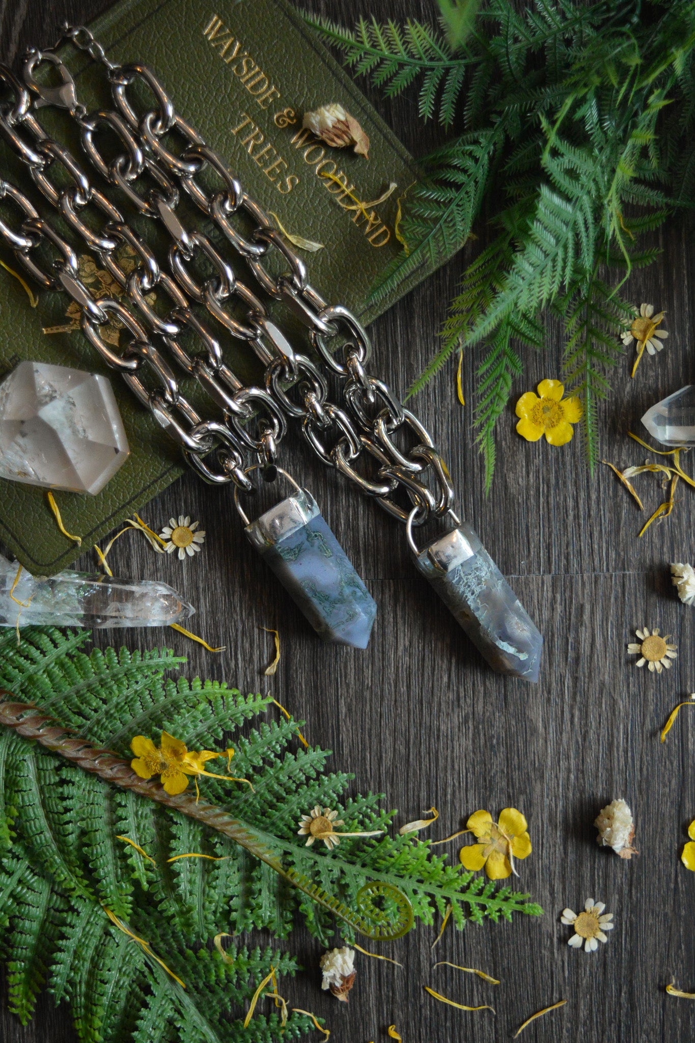 Moss Agate Chunky Chain Necklace