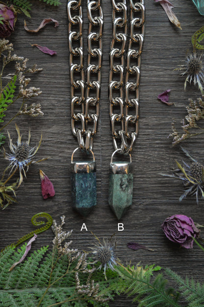 Moss Agate Chunky Chain Necklace
