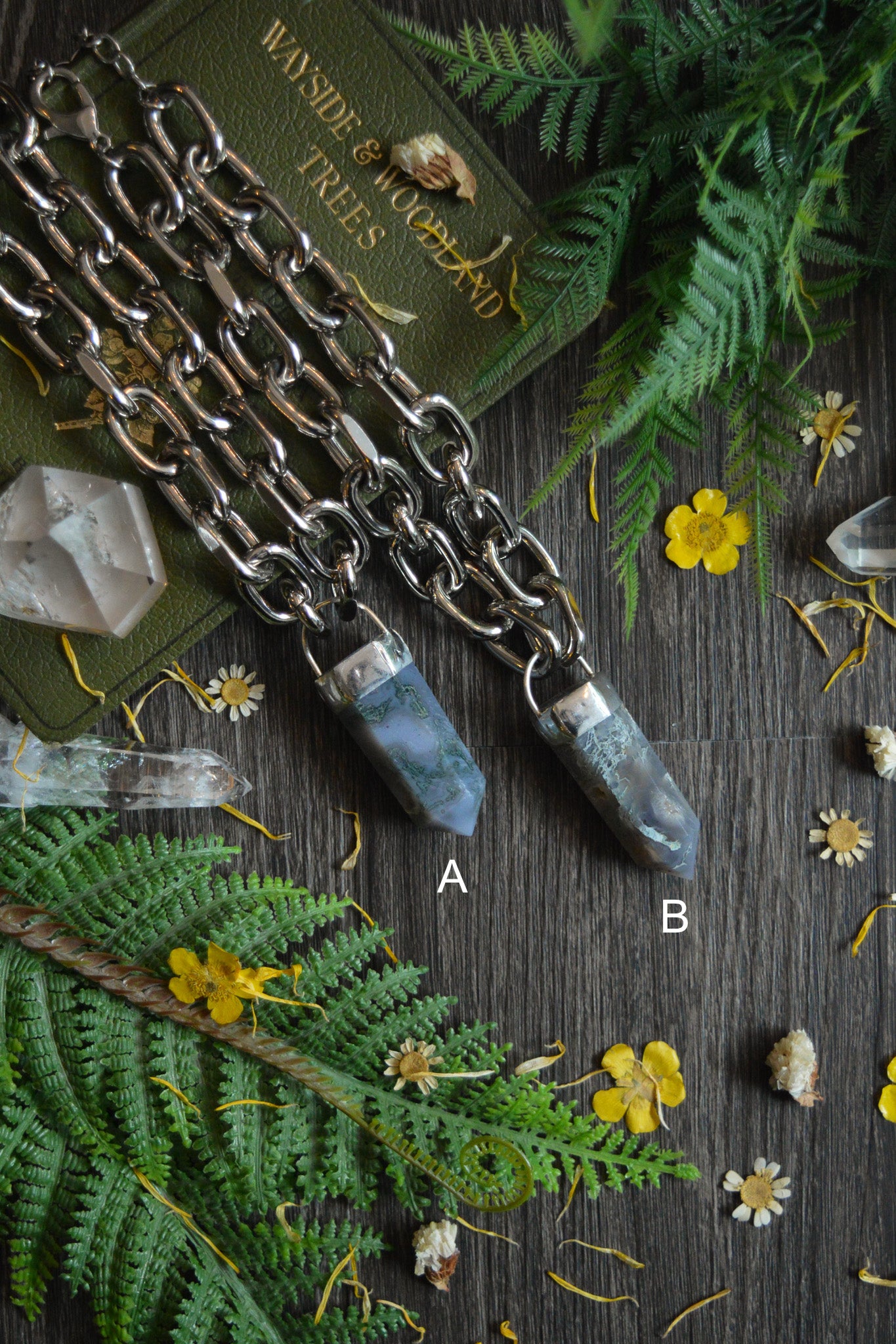 Moss Agate Chunky Chain Necklace