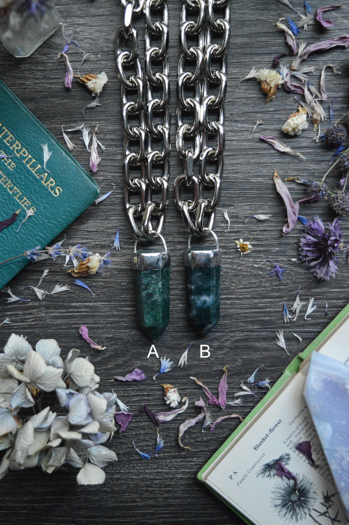 Moss Agate Chunky Chain Necklace