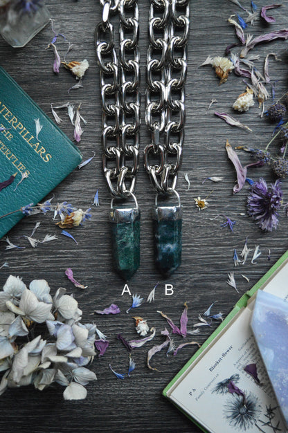 Moss Agate Chunky Chain Necklace