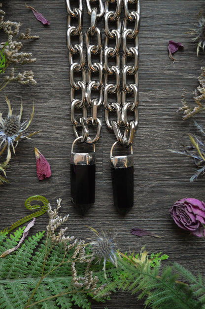 Obsidian Chunky Chain Necklace