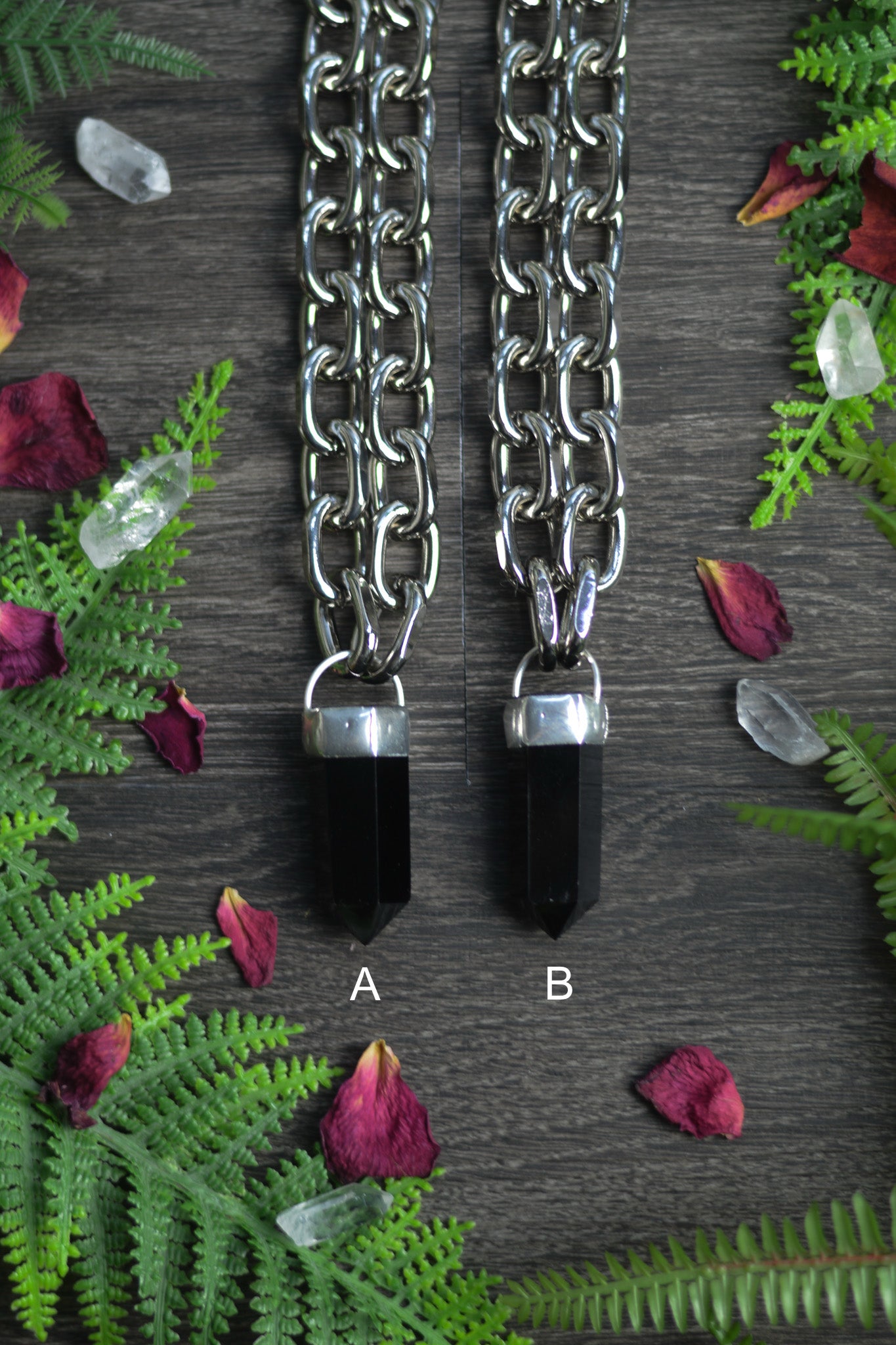 Obsidian Chunky Chain Necklace