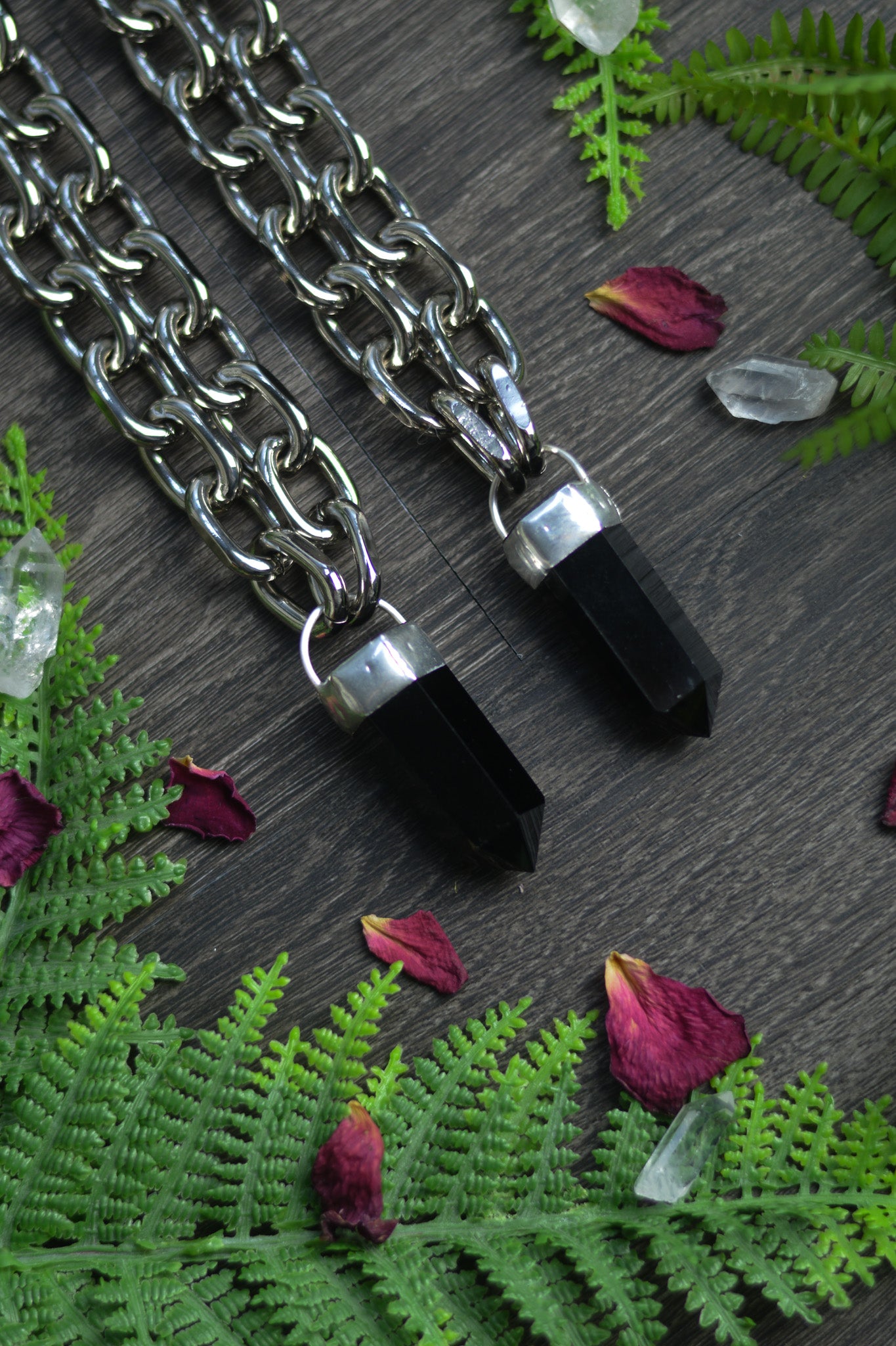 Obsidian Chunky Chain Necklace