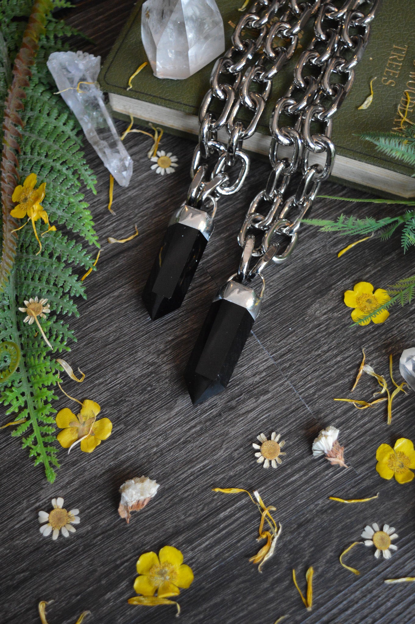 Obsidian Chunky Chain Necklace