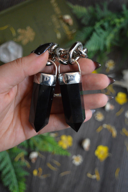 Obsidian Chunky Chain Necklace