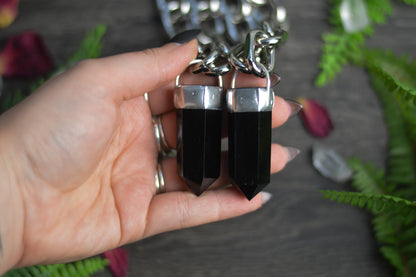 Obsidian Chunky Chain Necklace