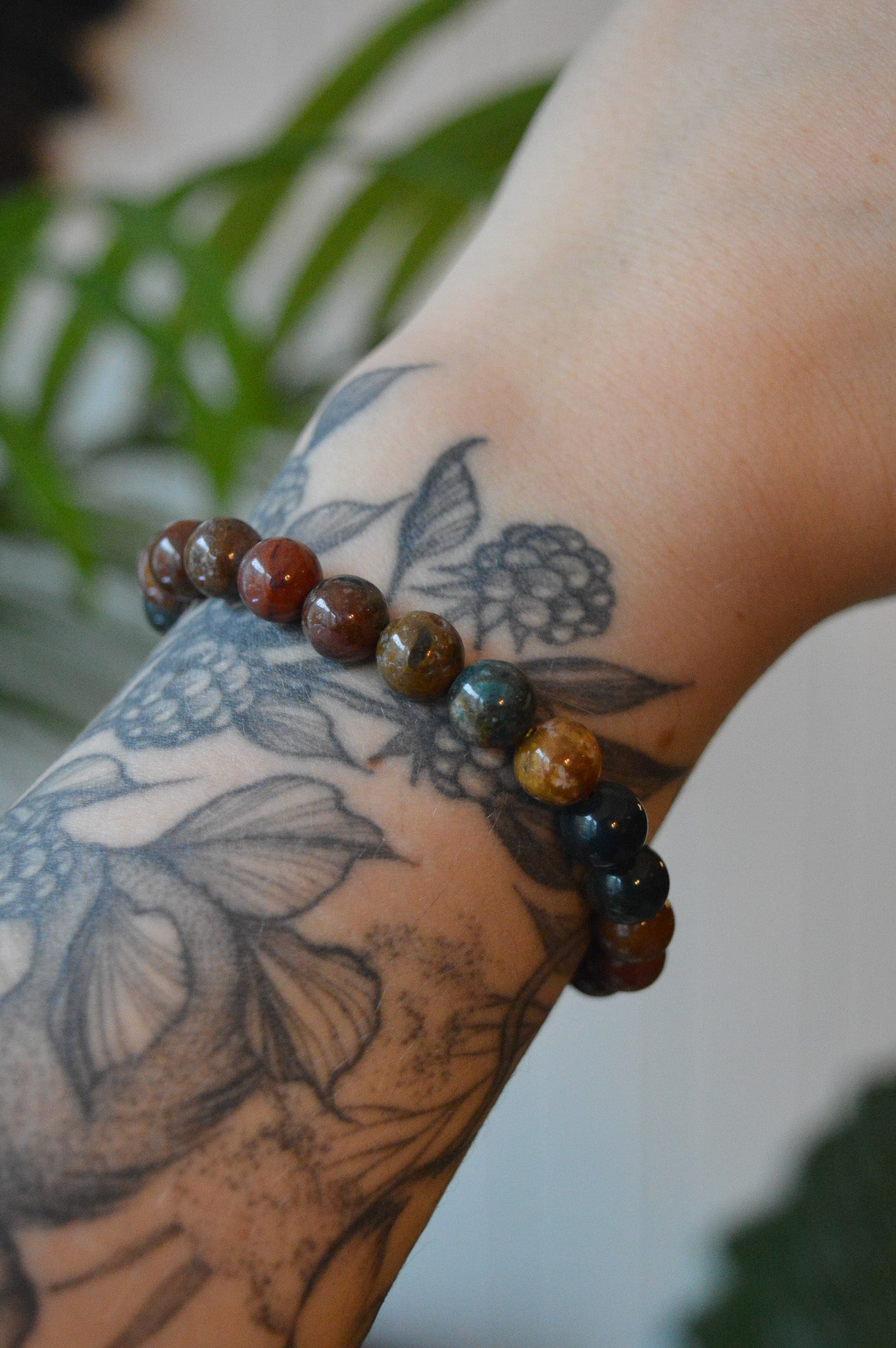 Ocean Jasper Bead Bracelet