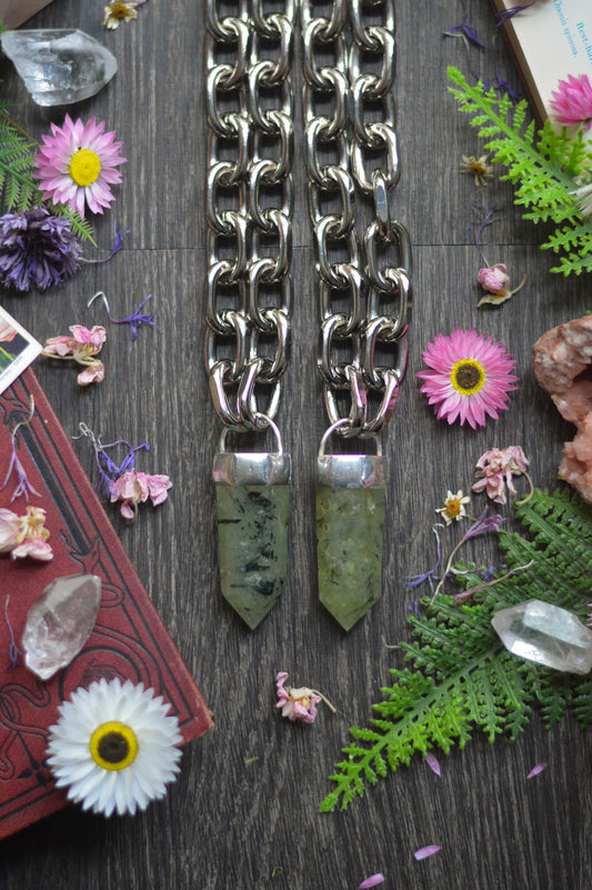 Prehnite Chunky Chain Necklace