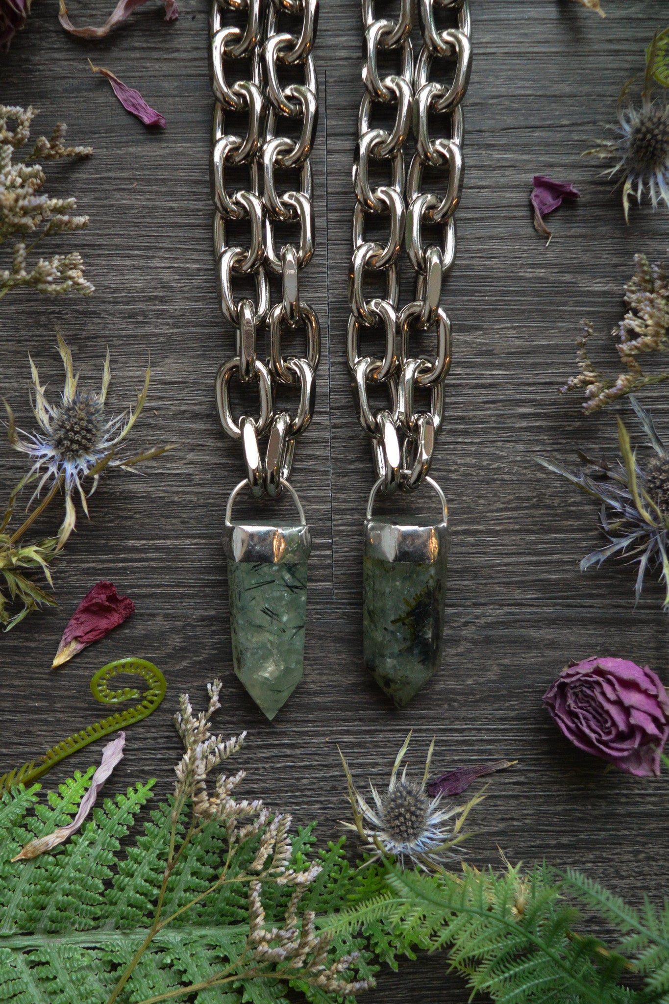 Prehnite Chunky Chain Necklace