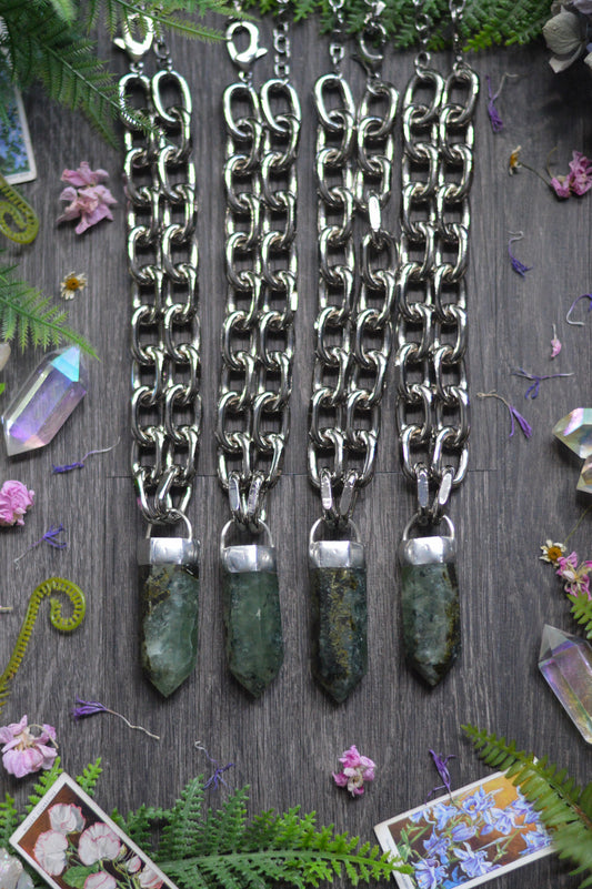 Prehnite Chunky Chain Necklace