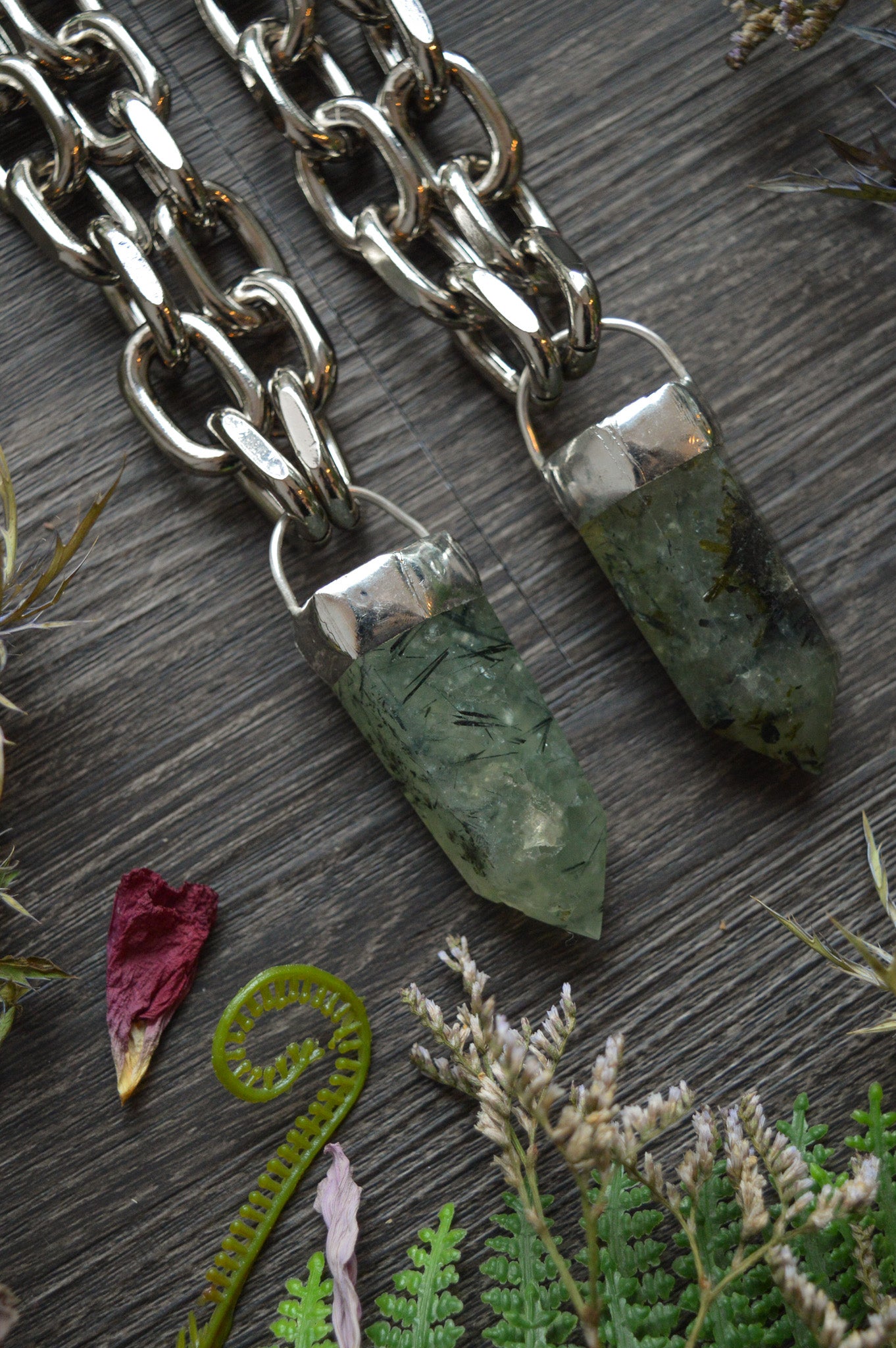 Prehnite Chunky Chain Necklace