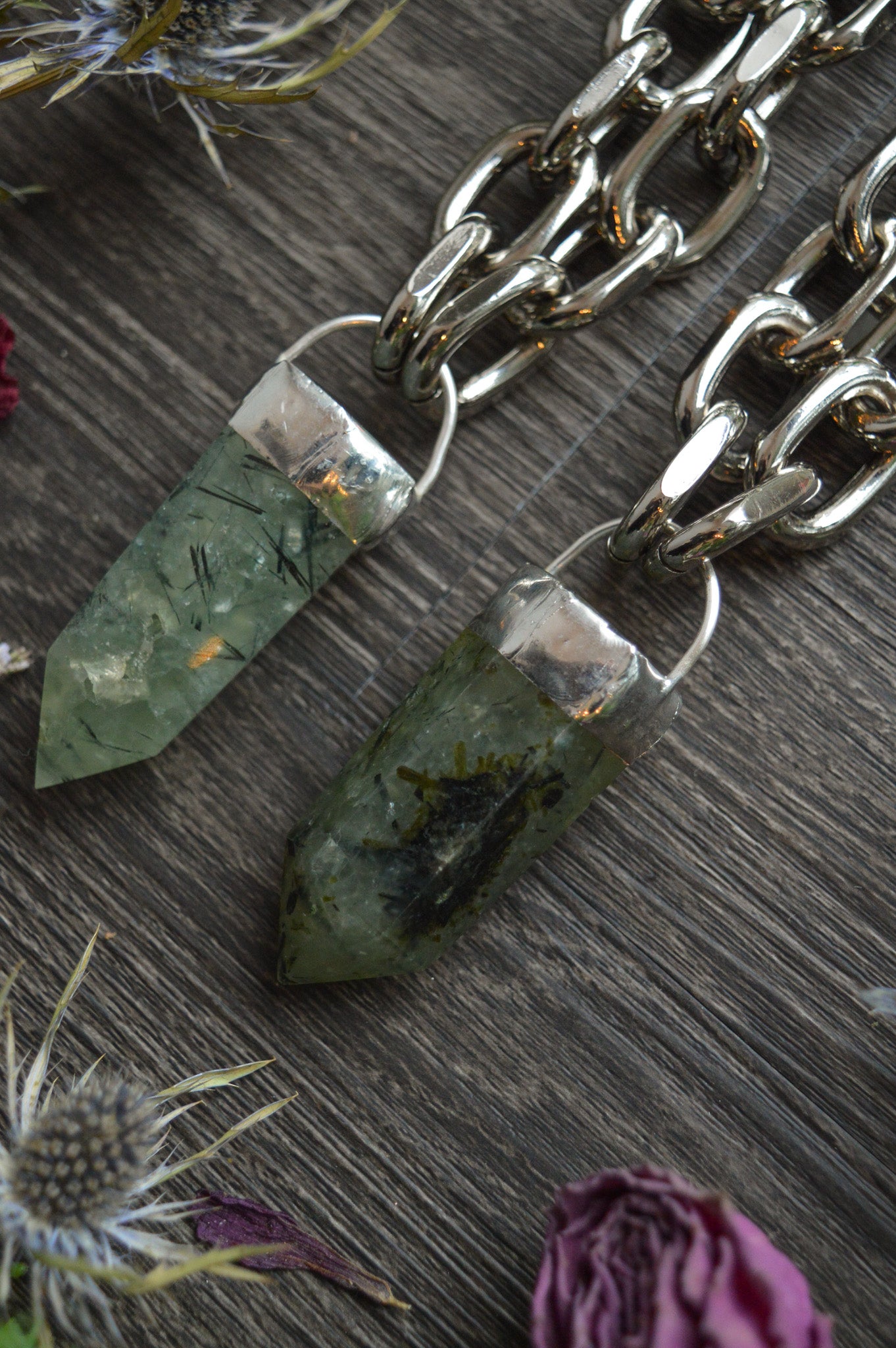 Prehnite Chunky Chain Necklace