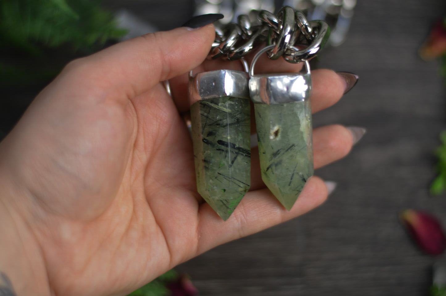 Prehnite Chunky Chain Necklace