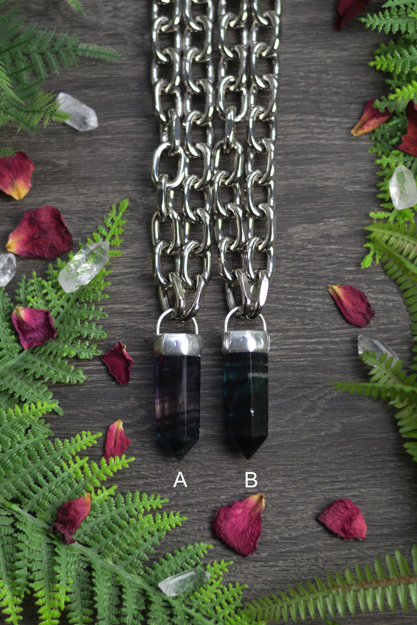 Rainbow Fluorite Chunky Chain Necklace